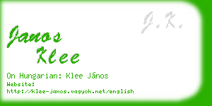 janos klee business card